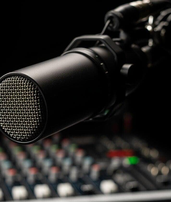 Microphone and gear macro shot