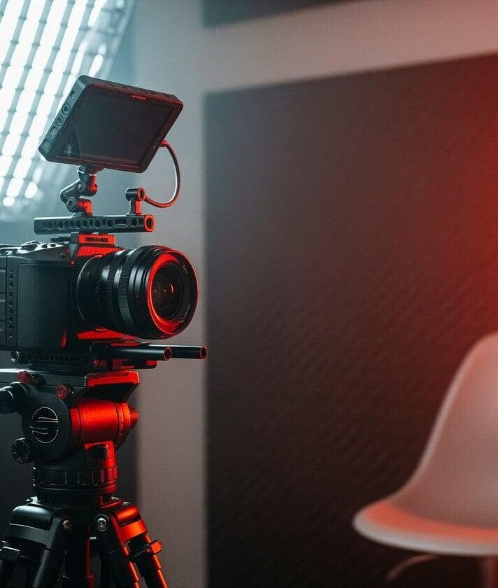 Camera and lighting rig shot